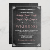 Ouderwetse trouwkaart met krijtbord in Victoriaans Kaart (Voorkant / Achterkant)