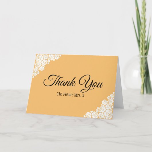 Ouderwetse Uitzicht Personaliseer Bruidsdouche Toe Bedankkaart (Voorkant)