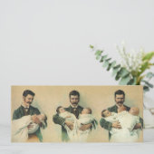 Ouderwetse Vaderdag, het zijn drieling! Kaart (Staand voorkant)