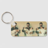 Ouderwetse Vaderdag, het zijn drieling! Sleutelhanger (Achterkant)