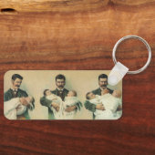 Ouderwetse Vaderdag, het zijn drieling! Sleutelhanger (Voorkant)