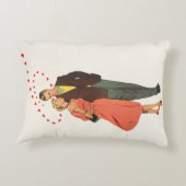 Ouderwetse Valentijnsdag, Romantische Zwevende Har Accent Kussen (Achterkant)