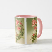 Ouderwetse Valentijnsdag Roze Victoriaanse Tuinroo Mok (Voorkant rechts)