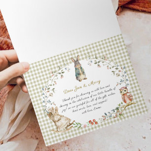 Ouderwetse Verhalenboek Bos Konijn Baby Shower Bedankkaart