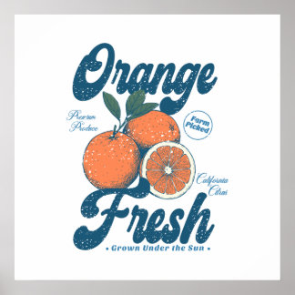 Ouderwetse verse Californische citruskeuken Poster