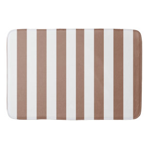Ouderwetse verticale strepen Mocha Mousse Wit Badmat