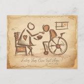 ouderwetse verzorger, verpleegassistent briefkaart (Voorkant)