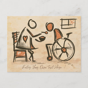  ouderwetse verzorger, verpleegassistent briefkaart