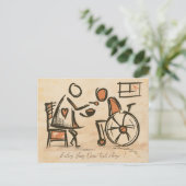 ouderwetse verzorger, verpleegassistent briefkaart (Staand voorkant)