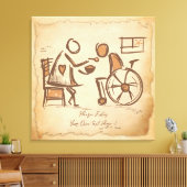  ouderwetse verzorger, verpleegassistent canvas afdruk (Insitu (Woonkamer))