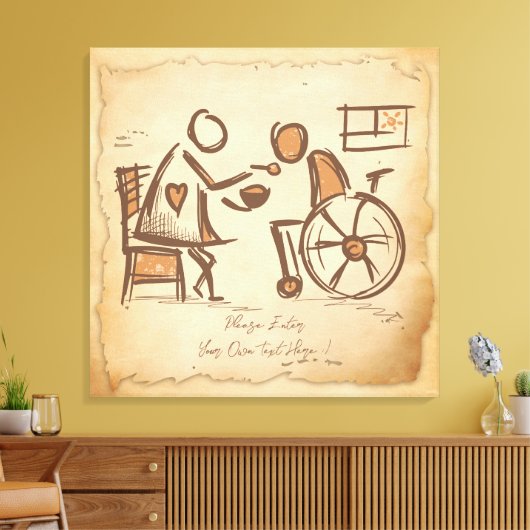  ouderwetse verzorger, verpleegassistent canvas afdruk (Insitu (Woonkamer))