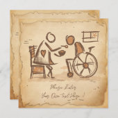 ouderwetse verzorger, verpleegassistent feestdagenkaart (Voorkant / Achterkant)