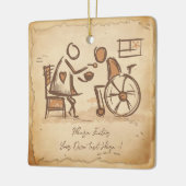  ouderwetse verzorger, verpleegassistent keramisch ornament (Links)