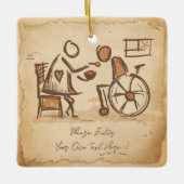 ouderwetse verzorger, verpleegassistent keramisch ornament (Voorkant)