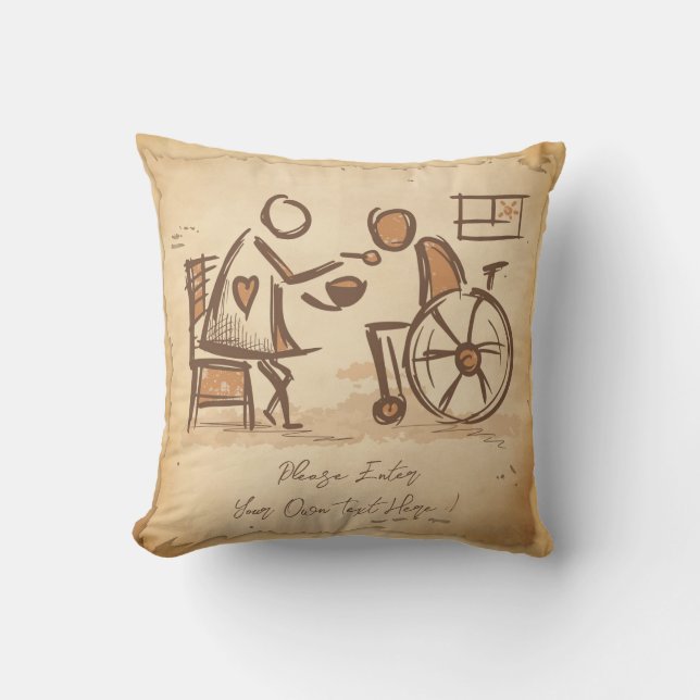  ouderwetse verzorger, verpleegassistent kussen (Voorkant)