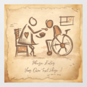  ouderwetse verzorger, verpleegassistent raamsticker (Vel)