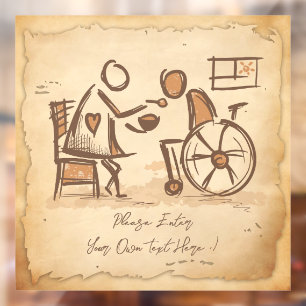  ouderwetse verzorger, verpleegassistent raamsticker