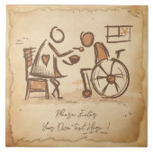  ouderwetse verzorger, verpleegassistent tegeltje (Voorkant)