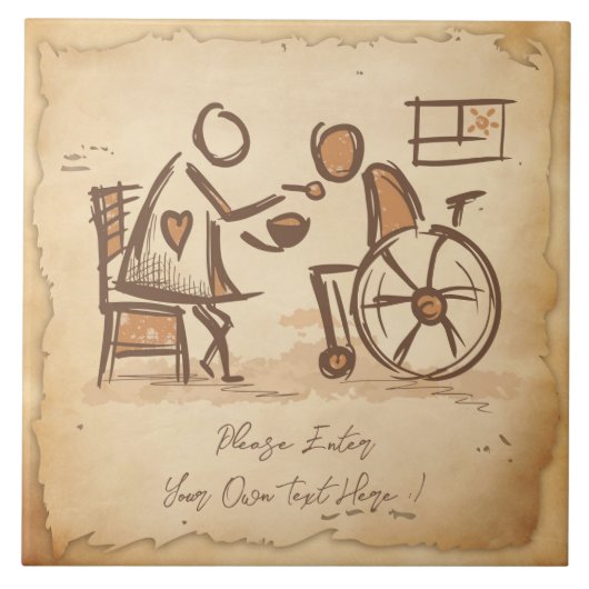  ouderwetse verzorger, verpleegassistent tegeltje (Voorkant)