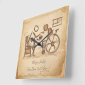 ouderwetse verzorger, verpleegassistent vierkante klok (Hoek)