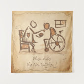  ouderwetse verzorger, verpleegassistent wandkleed (Voorkant)