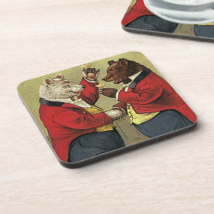 Ouderwetse Victoriaanse blije, vrolijke, dansende  Bier Onderzetter