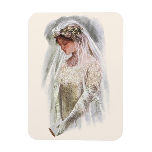 Ouderwetse Victoriaanse bruid met Bijbel Harrison Magneet (Verticaal)