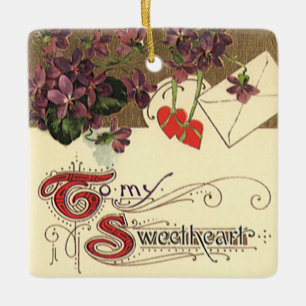 Ouderwetse Victoriaanse Valentijnsdag Voor Mijn Li Keramisch Ornament