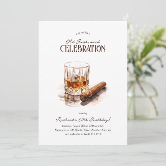 Ouderwetse viering mannelijke volwassen verjaardag kaart (Staand voorkant)