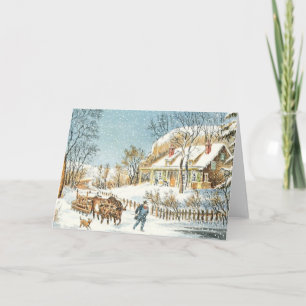 Ouderwetse vintage kerst Kaart leeg binnen
