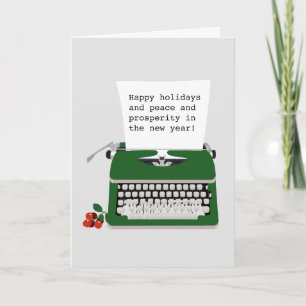 Ouderwetse vintage schrijfmachine zakelijke feestd kaart