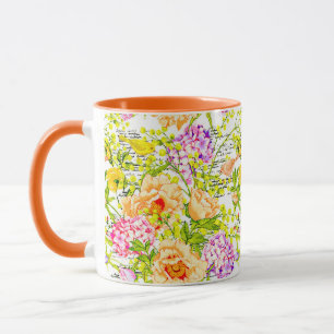 Ouderwetse voorjaarsbloemen mok