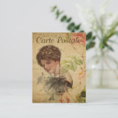 ouderwetse vrouw briefkaart (Staand voorkant)