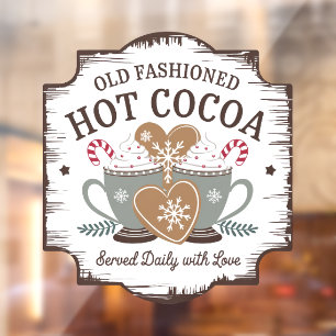 Ouderwetse warme cacao raamsticker