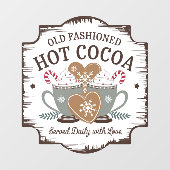 Ouderwetse warme cacao raamsticker (Vel)