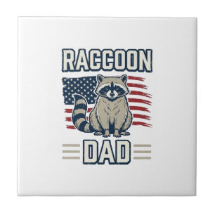 Ouderwetse Wasbeer Vader Patriottisch Shirt Ontwer Tegeltje