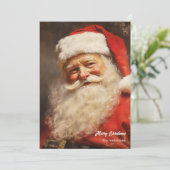 Ouderwetse waterverf Sinterklaas glimlachend Feestdagenkaart (Staand voorkant)