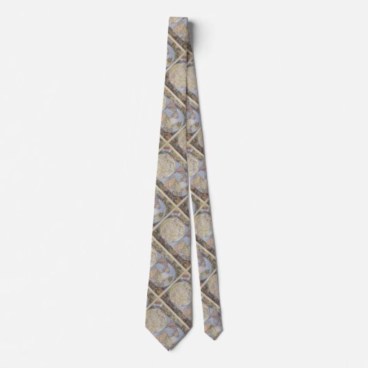 , ouderwetse Wereldkaart vertakt geografisch patro Stropdas (Voorkant)