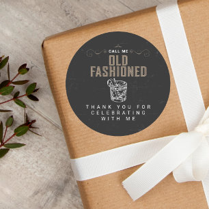 Ouderwetse Whiskey Bourbon Verjaardagsfeestje Ronde Sticker