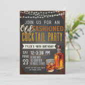 Ouderwetse Whiskey Verjaardag Uitnodiging (Staand voorkant)