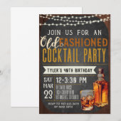 Ouderwetse Whiskey Verjaardag Uitnodiging (Voorkant / Achterkant)