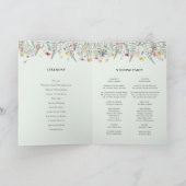 Ouderwetse Wilde Bloem Muntgroene Trouw Monogram Programma (Binnen)