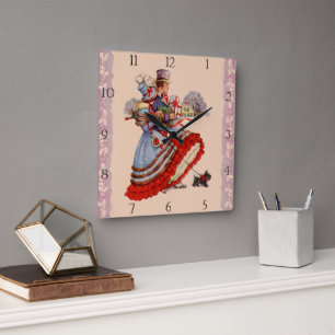 Ouderwetse winkelende kerstklok vierkante klok