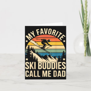 Ouderwetse winter papa gezegde favoriete ski vrien kaart