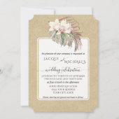 Ouderwetse Witte Orchidee Bloemige Tropische Gebla Kaart (Voorkant)