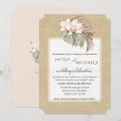 Ouderwetse Witte Orchidee Bloemige Tropische Gebla Kaart (Voorkant / Achterkant)