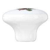 Ouderwetse witte/roze rozen-witte achtergrond keramische knop (Zijkant)