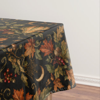 Ouderwetse zwart herfst oogst botanisch patroon tafelkleed