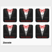 Ouderwetse zwarte smoking vierkante sticker (Vel)