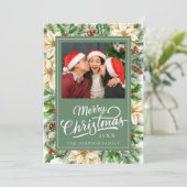 Oudewachtse botanische kerstkaart met foto (Staand voorkant)